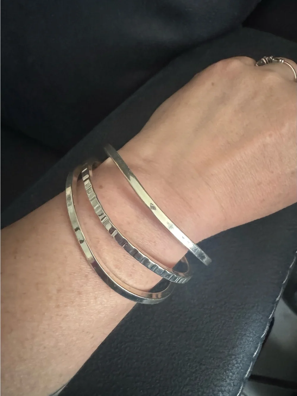 Silver-Tone Multi-Row Bangle Bracelet - Picture 2 of 3